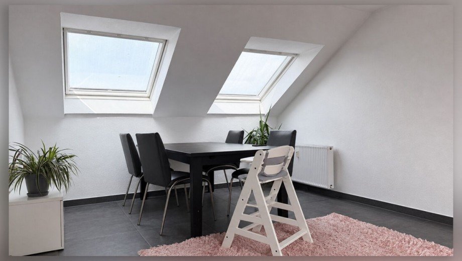 Essbereich im Dachgeschoss Maisonettewohnung Heiden