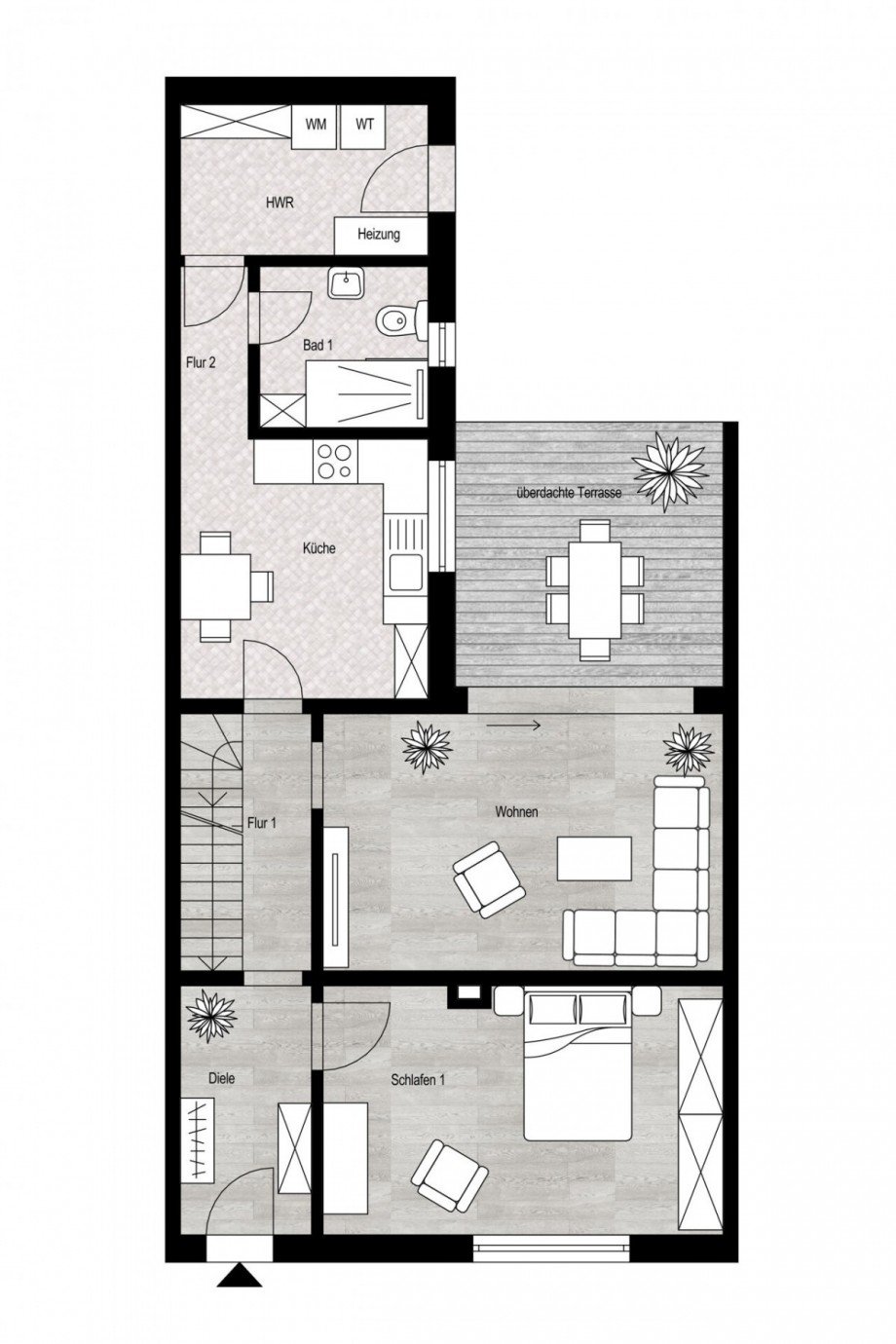 Erdgeschoss Reihenmittelhaus Bocholt
