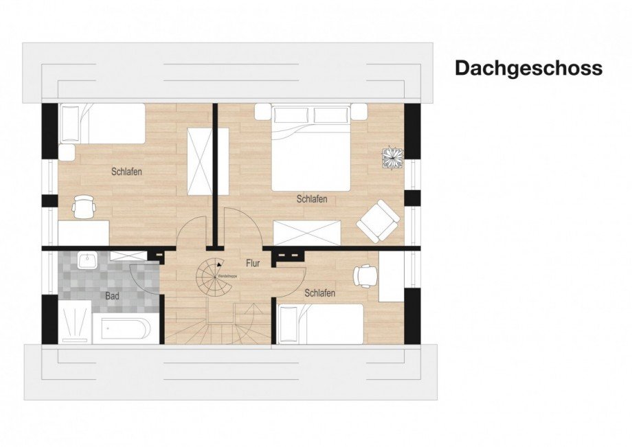 Grundriss Dachgeschoss Einfamilienhaus Reken / Klein Reken