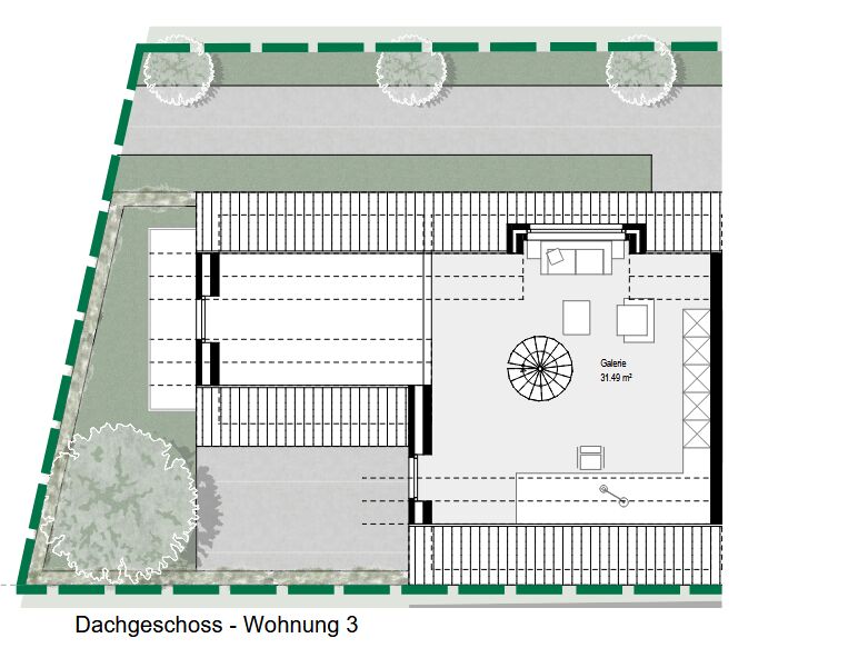 Dachgeschoss - Galerie Maisonettewohnung Borken