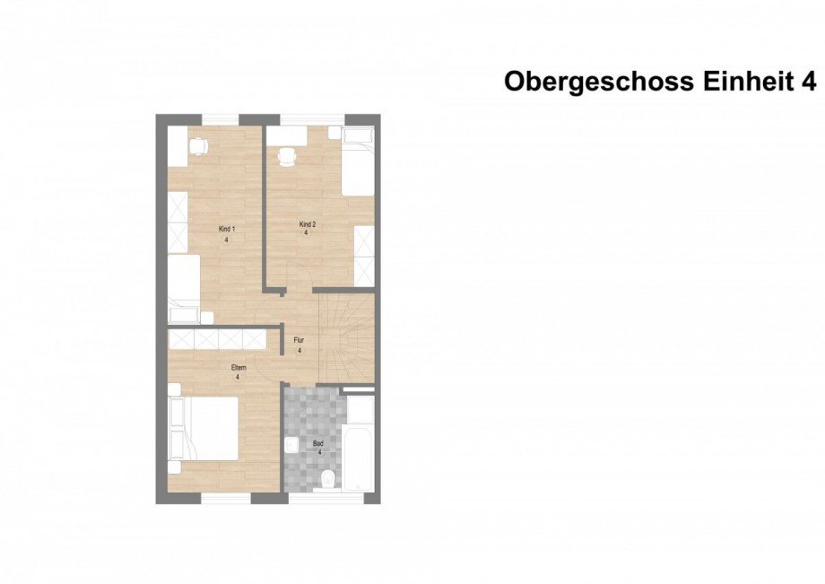 Obergeschoss Reihenmittelhaus Borken / Burlo