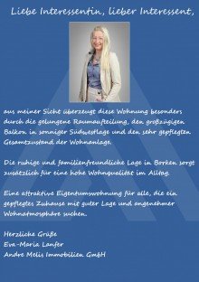 Empfehlung Modern und lichtdurchflutet: 3-Zimmer-Wohnung im 1. Obergeschoss mit S�dwest-Balkon