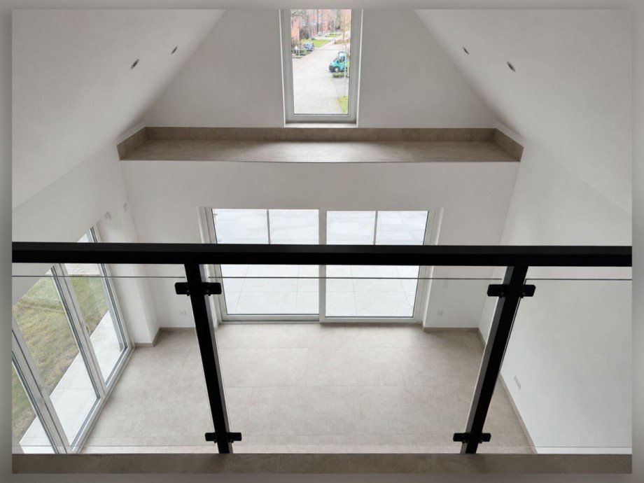 Blick von der Galerie in den Wohnbereich Maisonettewohnung Borken