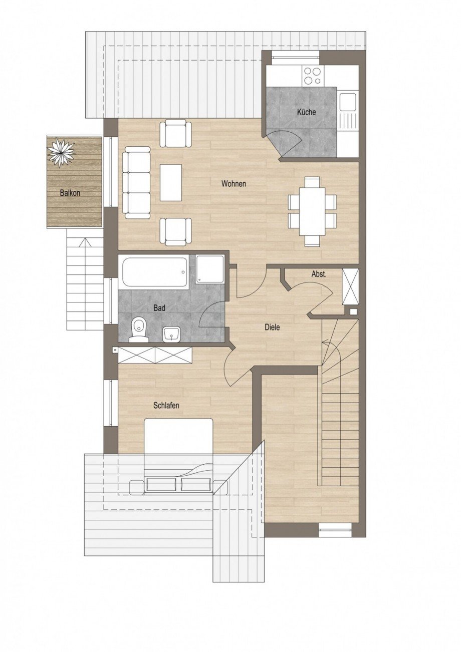 Obergeschoss Maisonettewohnung Borken / Burlo