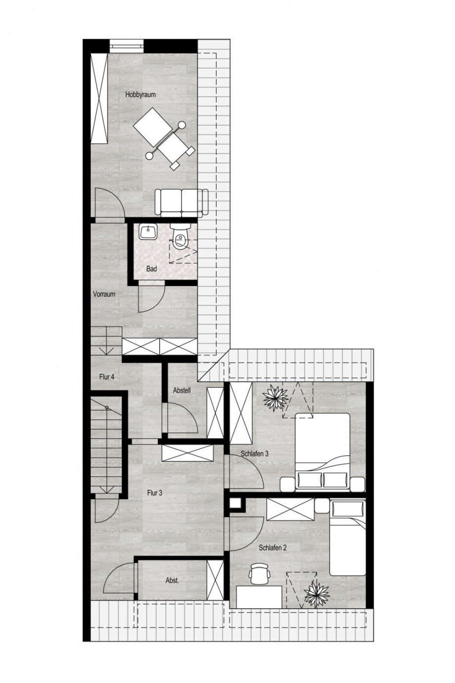 Dachgeschoss Reihenmittelhaus Bocholt