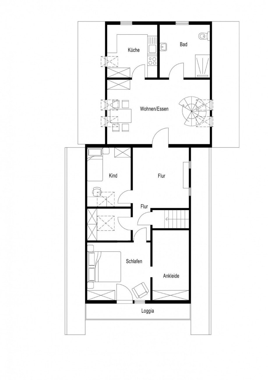 Dachgeschoss Maisonettewohnung Heiden