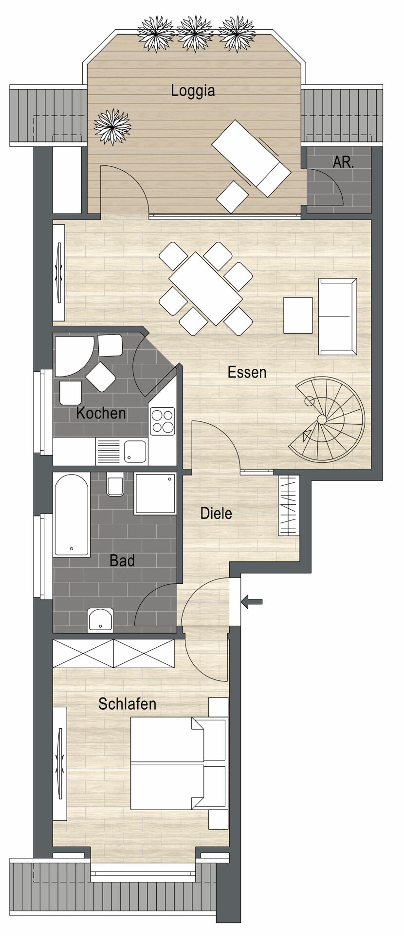 Dachgeschoss links Dachgeschosswohnung Borken