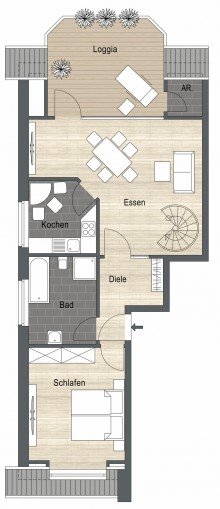 Dachgeschoss links Im Zentrum von Borken - Maisonettewohnung mit Loggia und Weitblick