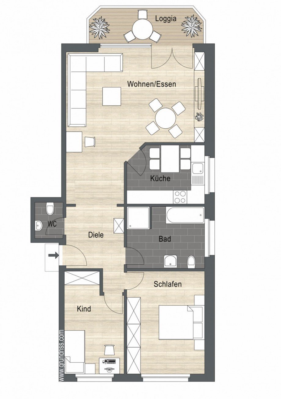 Obergeschoss rechts Etagenwohnung Borken
