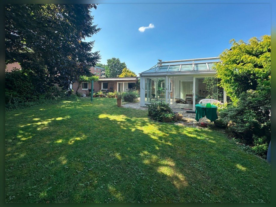 R�ckansicht Wintergarten Bungalow Bocholt