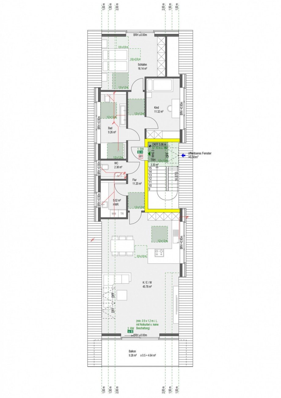 Wohnungsgrundriss Dachgeschosswohnung Borken