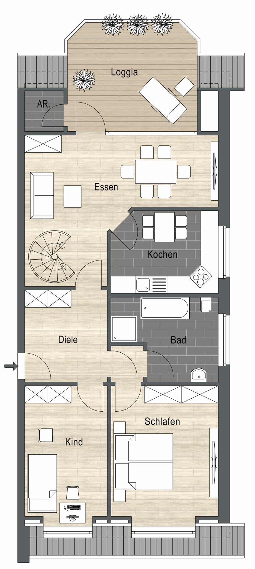 Dachgeschoss rechts Dachgeschosswohnung Borken
