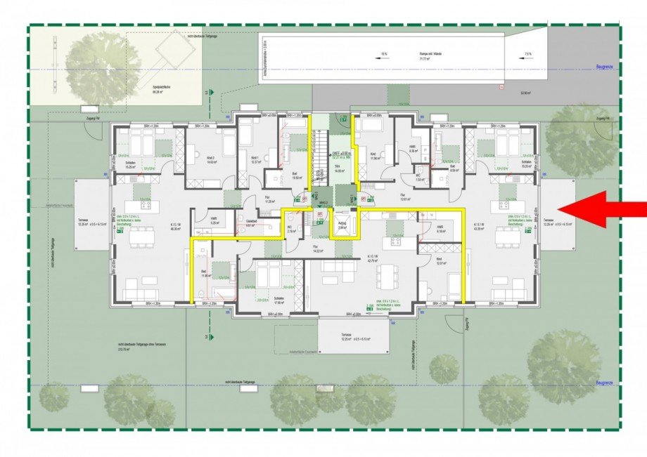 Erdgeschoss Lageplan Erdgeschosswohnung Borken