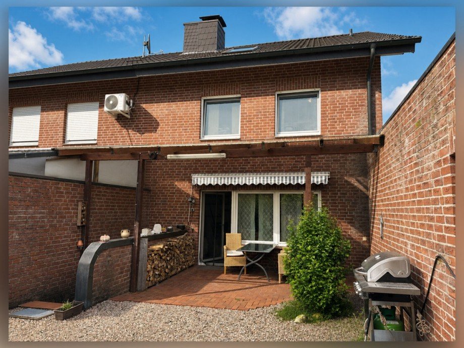 R�cksansicht - Terrasse Doppelhaush�lfte Borken / Burlo