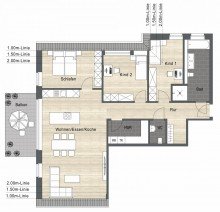 Obergeschoss W6 Neubauwohnung im Obergeschoss - modern, hell und durchdacht