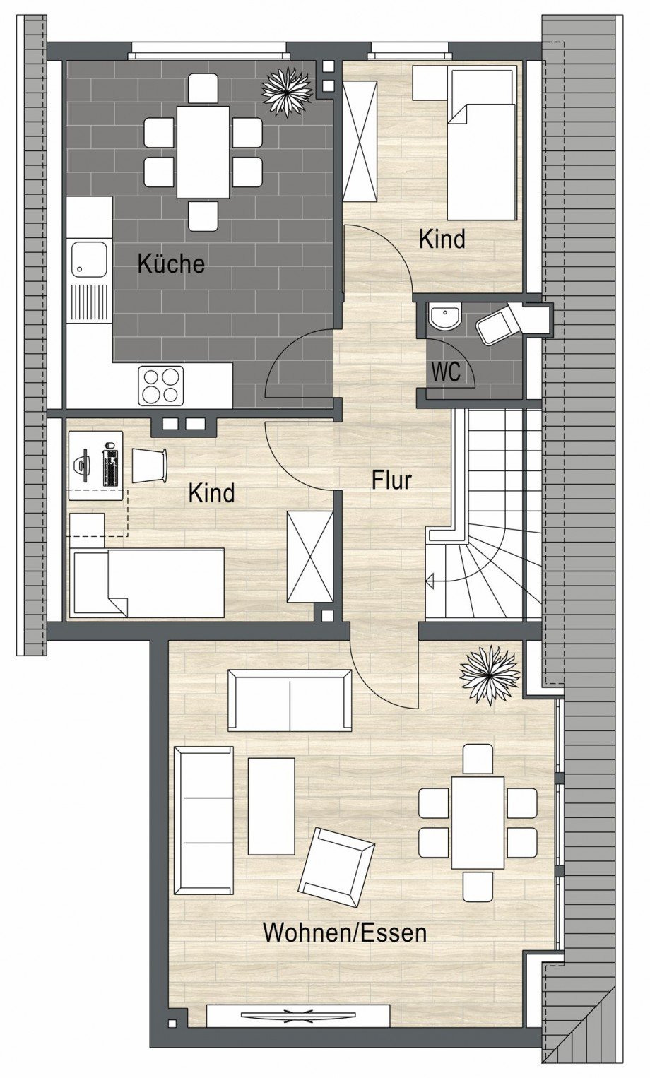 Dachgeschoss Maisonettewohnung Bocholt / Stenern