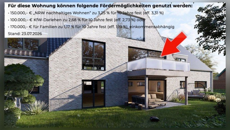 Startbild Borken Dachgeschosswohnung 3-Zimmer-Neubauwohnung mit Balkon - energieeffizient & elegant