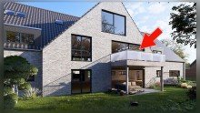 Au�enansicht 3-Zimmer-Neubauwohnung mit Balkon - energieeffizient & elegant