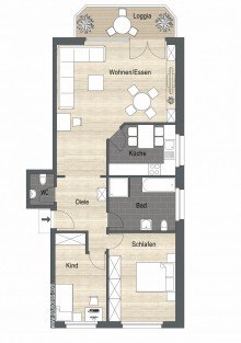 Obergeschoss rechts Mietsubventioniert f�r Kapitalanleger - Attraktive 3-Zimmer-Wohnung in zentrumsnaher Lage von Borken
